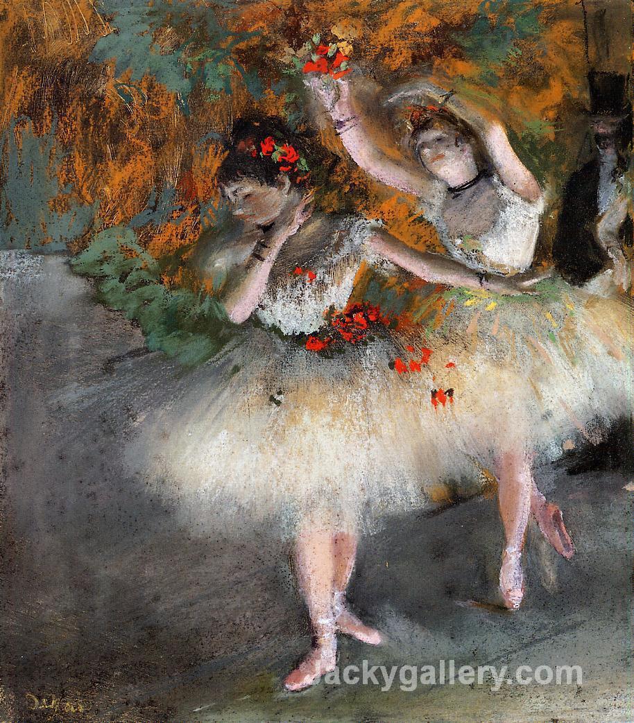 Two Dancers Entering the Stage by Edgar Degas paintings reproduction